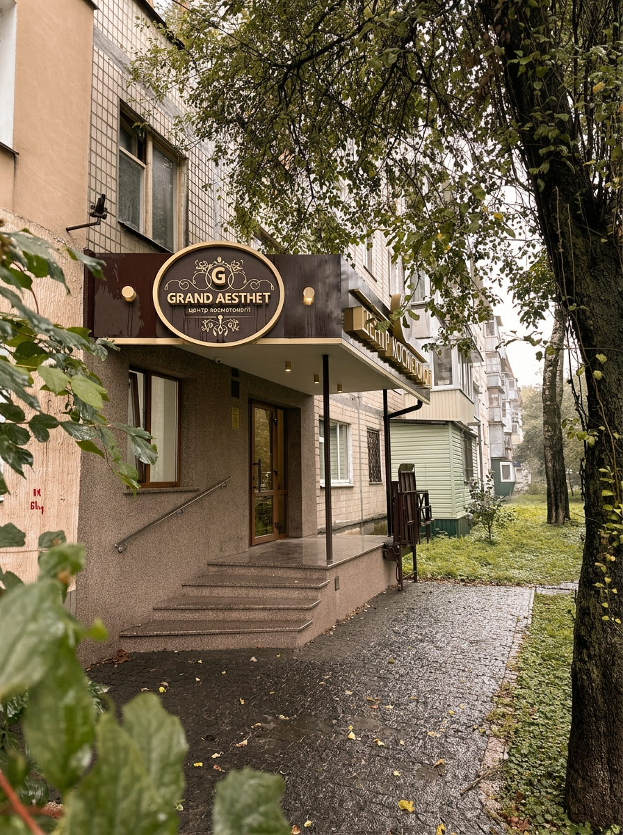Вхід до центру косметології GrandAesthet у Вінниці на вул. 600-річчя, 40
